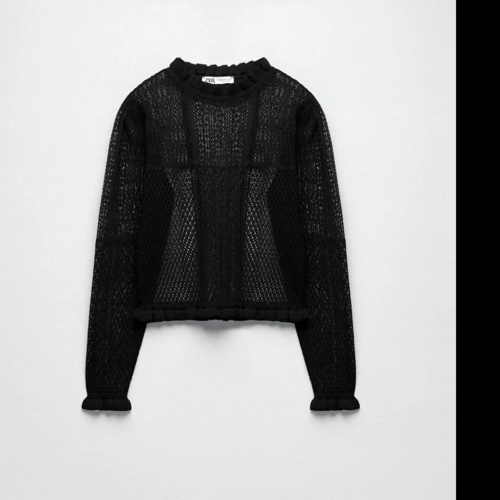 Zara Crochet pointelle openwork knit top